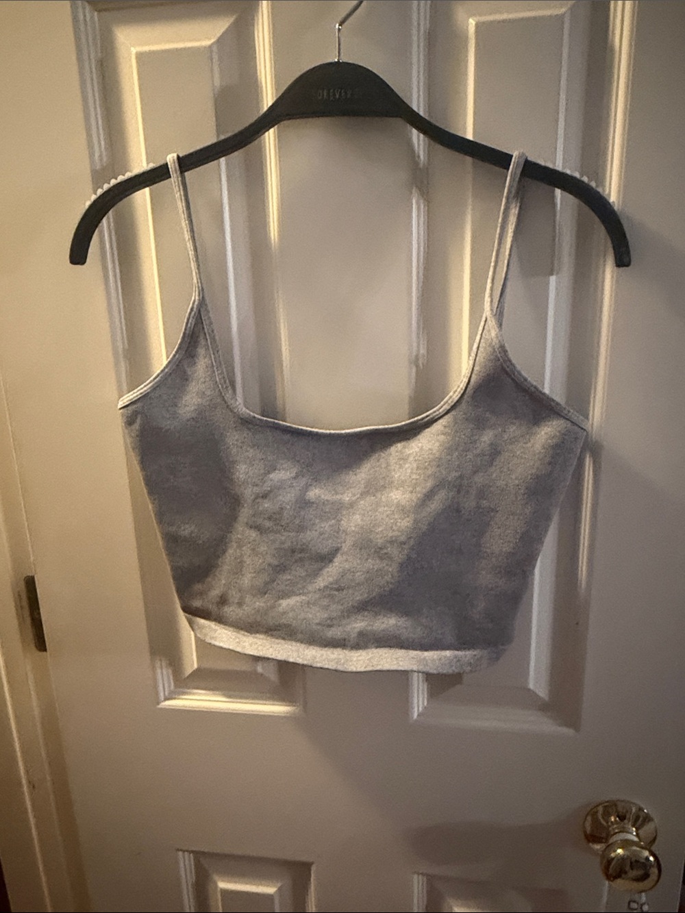 Free People Gray Wash Cropped Camisole Tank Top
